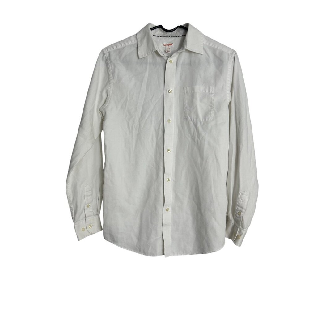 Cat & Jack Boys XL 16 White Long Sleeve Button Front Shirt School Uniform